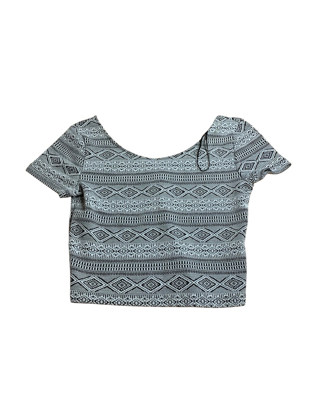 H&M Divided Black & White Geometric Print Crop Top Size Small